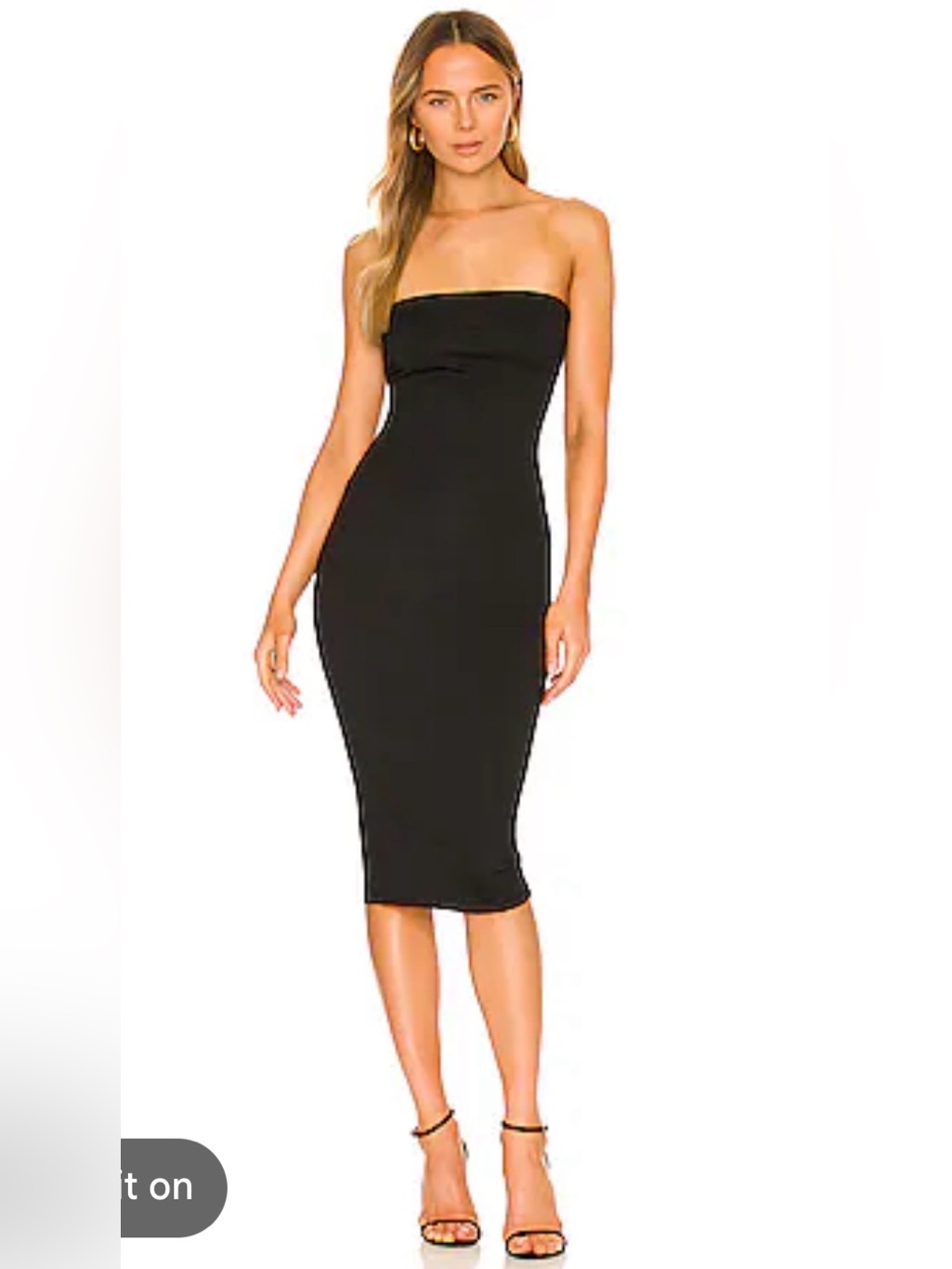 Superdown Lilian Strapless Black Stretch Dress Size Xs
